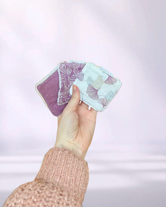 Pack cotons lavables violet